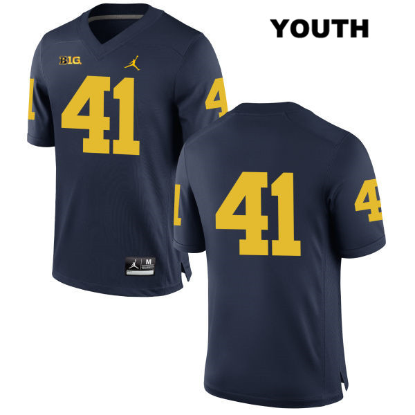 Youth NCAA Michigan Wolverines Quinn Rothman #41 No Name Navy Jordan Brand Authentic Stitched Football College Jersey QI25P42YI